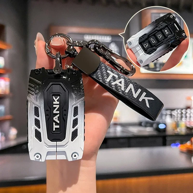 For Great Wall GWM WEY TANK 300 500 700 800 400 Car Key Case  Tank300 Tank500 Remote Cover Shell Keychain Holder Fob Accessories