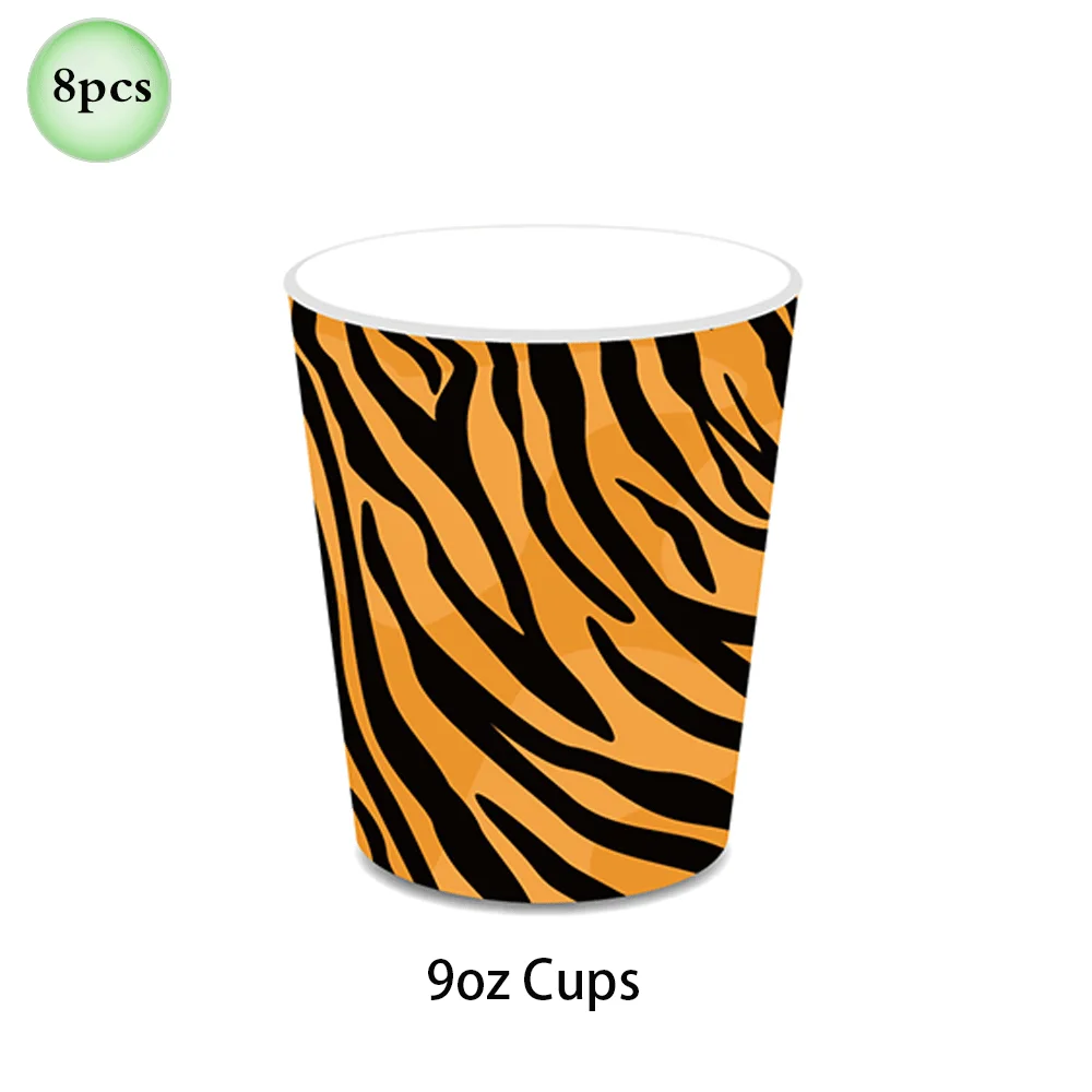 1 Satz Wald Tier Leopard Tiger Druck Platte Tischdecke Servietten Wald Banner Dschungel Safari wild eine Geburtstags feier Dekoration – Detail 26