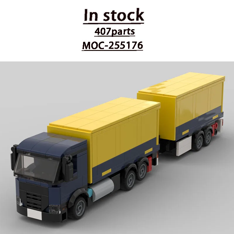 

MOC-255176 City New Model Container Cargo Truck Building Blocks 407 Pieces Boys Children's Birthday Building Block Toy Gift
