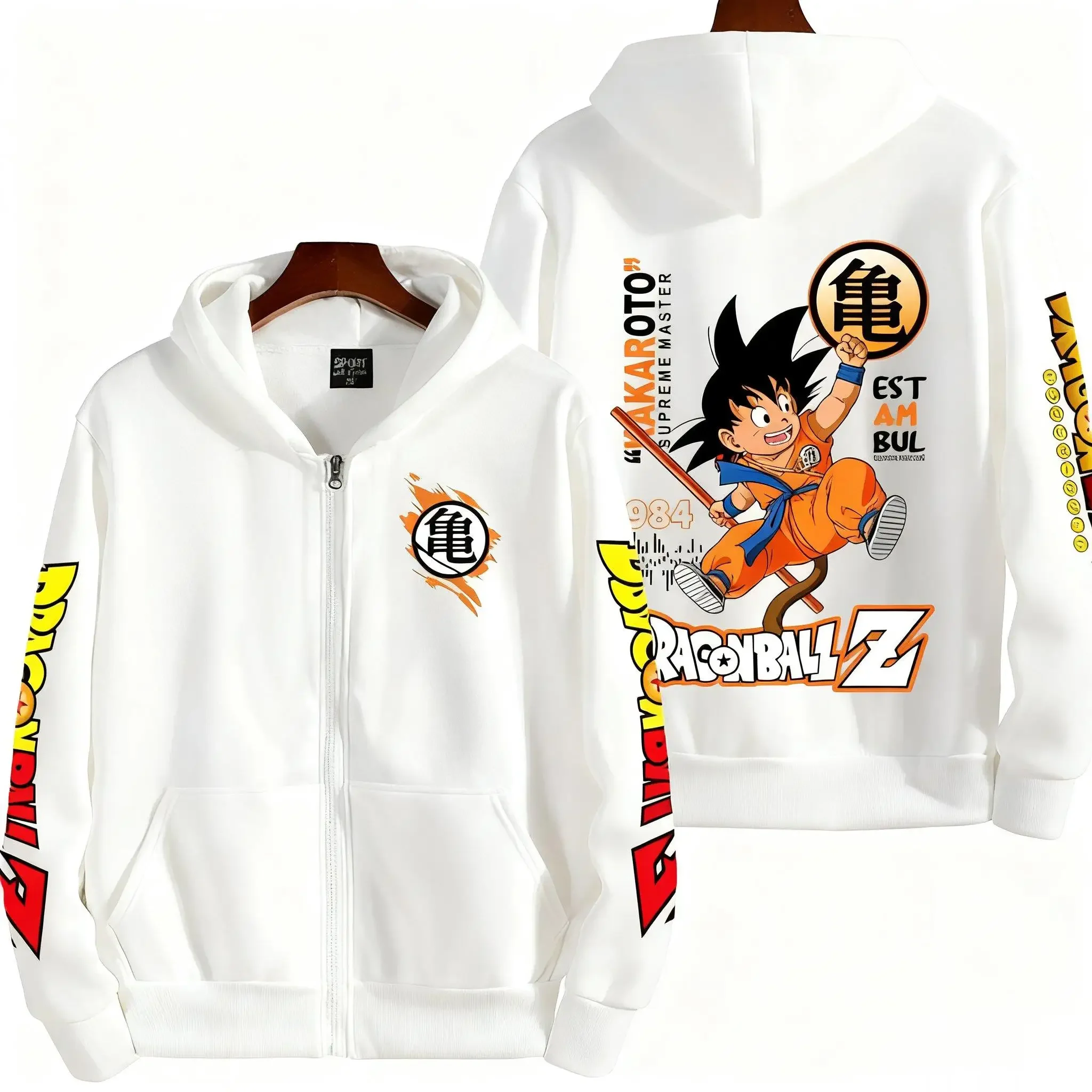 Nuovo unisex Dragon Ball Goku Anime cerniera felpa con cappuccio uomo donna oversize casual streetwear felpa giacca autunno Y2k top