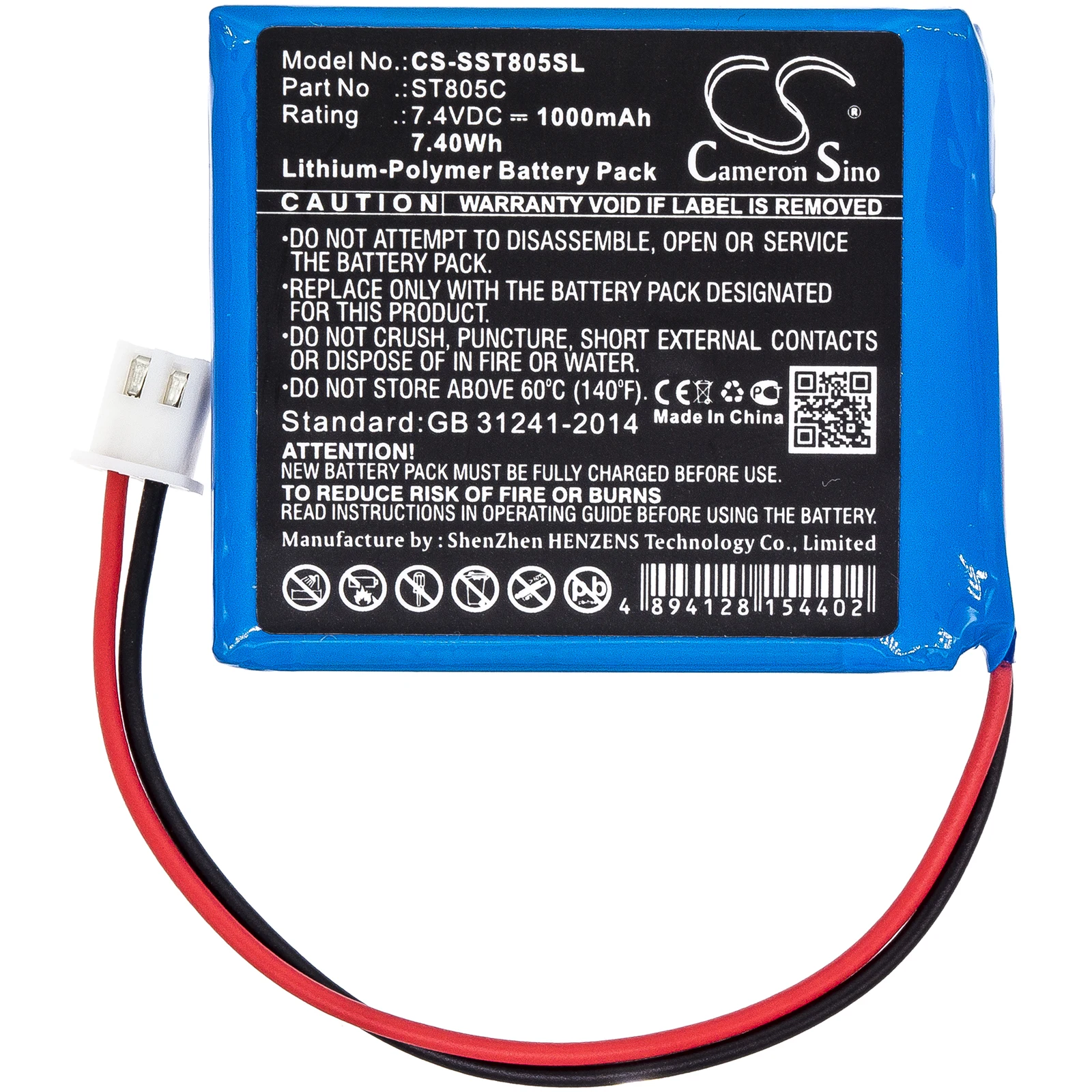 Cameron Sino 1000mAh Battery For Senter ST805C