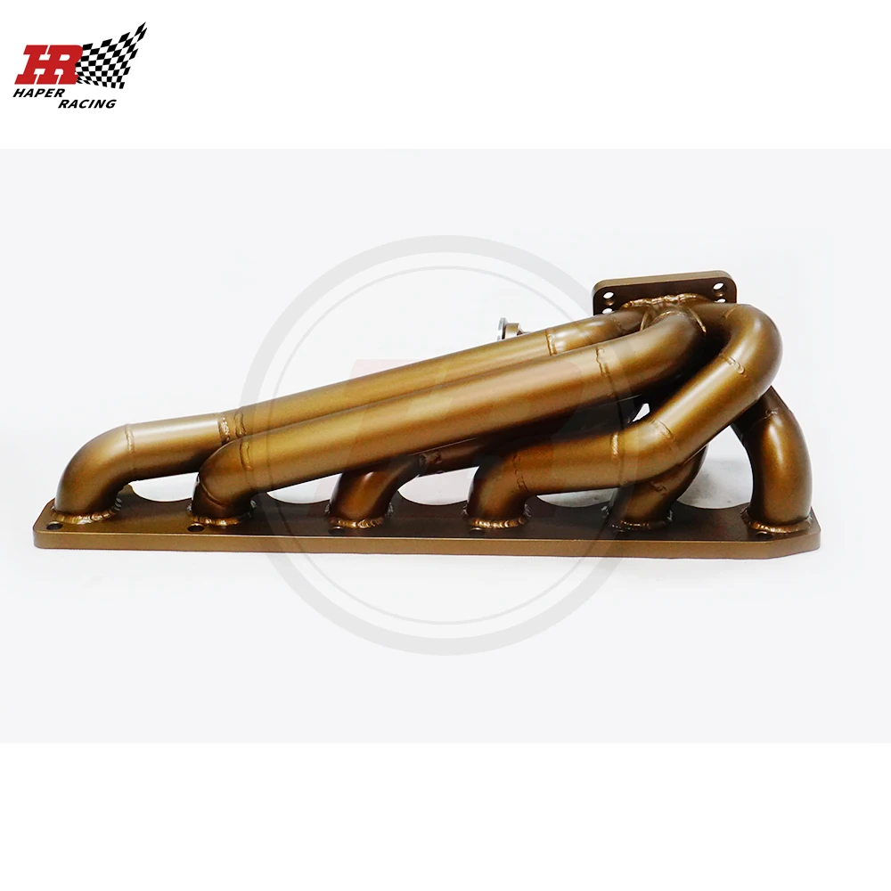 HAPER RACING Ceramic Coating SS304 T3/T4 42mm Top Mount Turbo Manifold For M30 M30B34 B35 M34 M35 E30 E32 E34 E28 E24 E23 E9