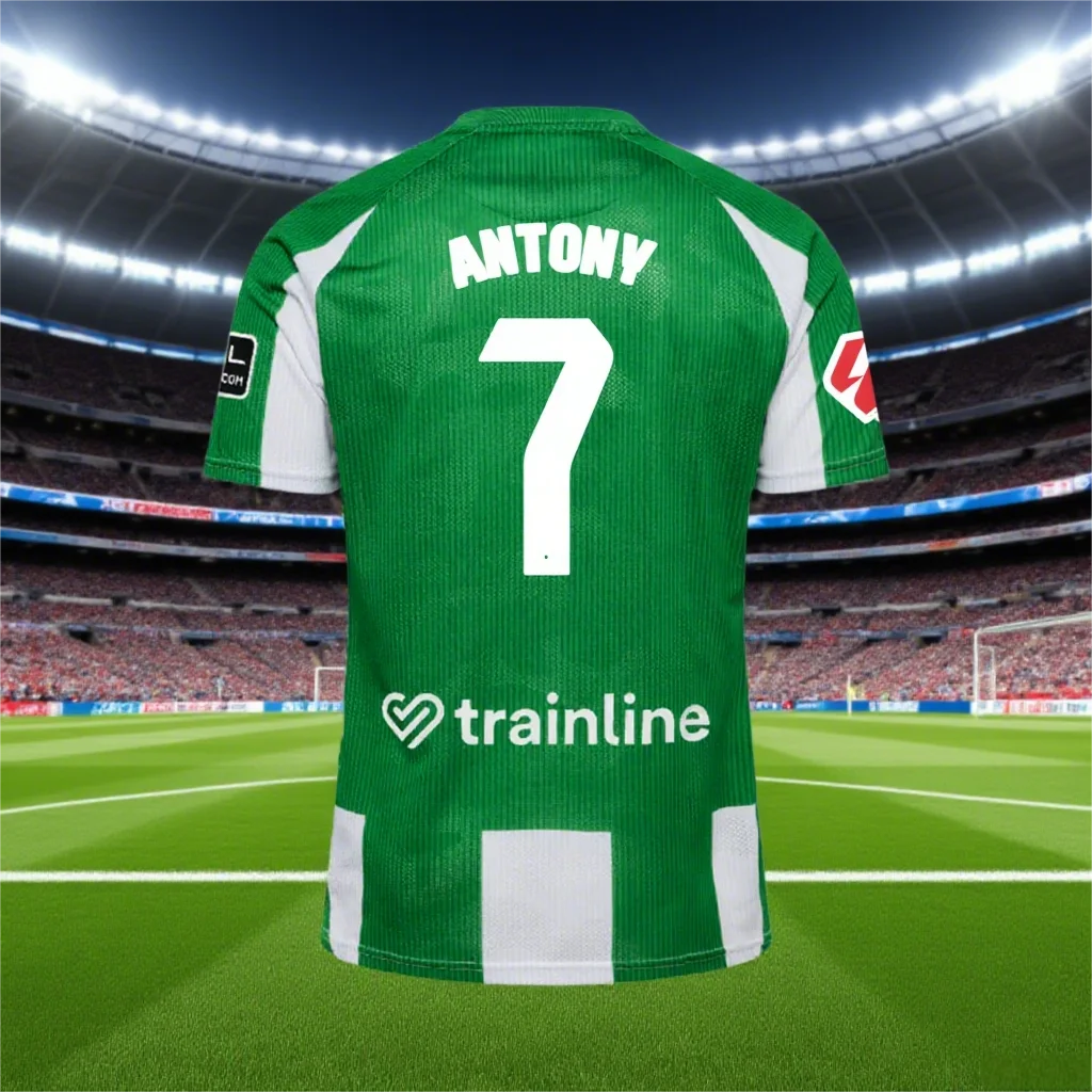 Camiseta TOP The Real_ Betis 25_26 Jersey Antony Casual Deportes Secado rápido Transpirable Adulto Niños Mismo camiseta de fútbol