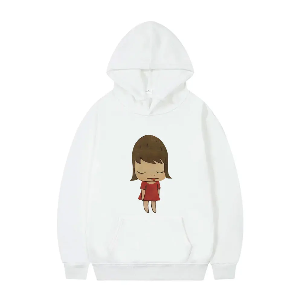 

Yoshitomo Nara Sticking Out Tongue Red Dress Girl Graphic Hoodie Male Art Aesthetic Pullover Men Women Funny Oversized Hoodies