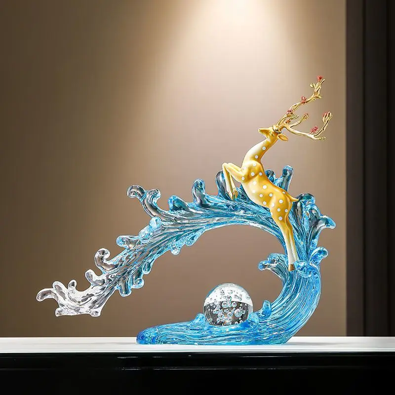 【وضع الأرضية】زخرفة زخرفية لخزانة النبيذ المزدهرة، خزانة تلفزيون مدخل غرفة المعيشة الفاخرة الخفيفة #6