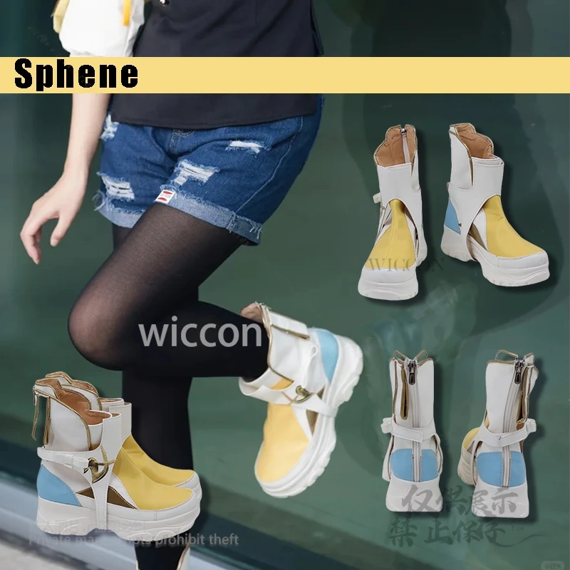 

Аниме-игра FF14 Сфена, обувь из искусственной кожи для косплея, реквизит, аксессуары, карнавальные ботинки на Хэллоуин, 35-51, оригинальные вечерние ботинки