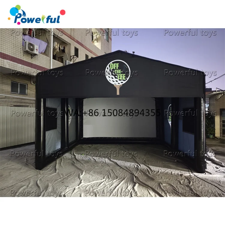 Portable Inflatable Golf Simulator Enclosure Tent With Movie Screen for Indoor and Outdoor Movable Golf Inflatable Batting Cage