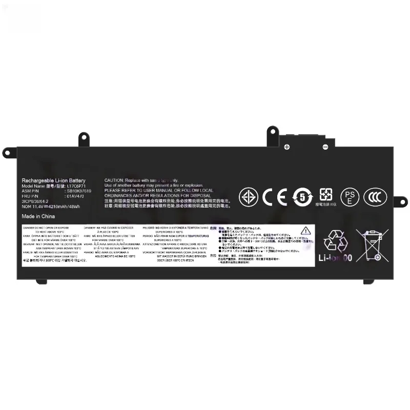 Laptop battery For Lenovo ThinkPad X280 Series Notebook L17C6P71 L17M6P71 L17L6P71 01AV470 01AV471 01AV472 SB10T83165 11.4V48Wh