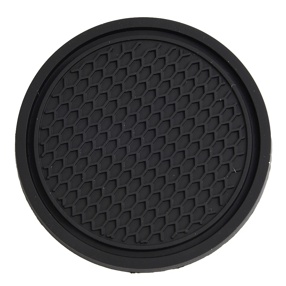 2x Car Water Cup Holder Anti Slip Mat Insert Coasters Pads Universal- Truck Interior Accessories Black Silicone Kitchen Cup Mat