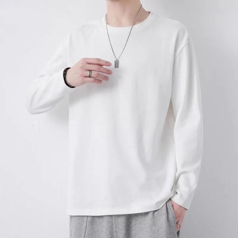 100% Cotton Long sleeve T-Shirt Women 2023 Autumn Oversize Tee Shirt Casual Basic Loose Tshirt Chic O Neck Female Tops