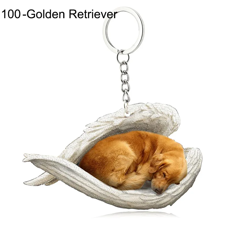 1 Piece 99 Style Dog And Cat Sleeping Angel Pendant Bag Key Chains Car Keychain Keyring Animal Pet Jewelry Gift For Women Girls