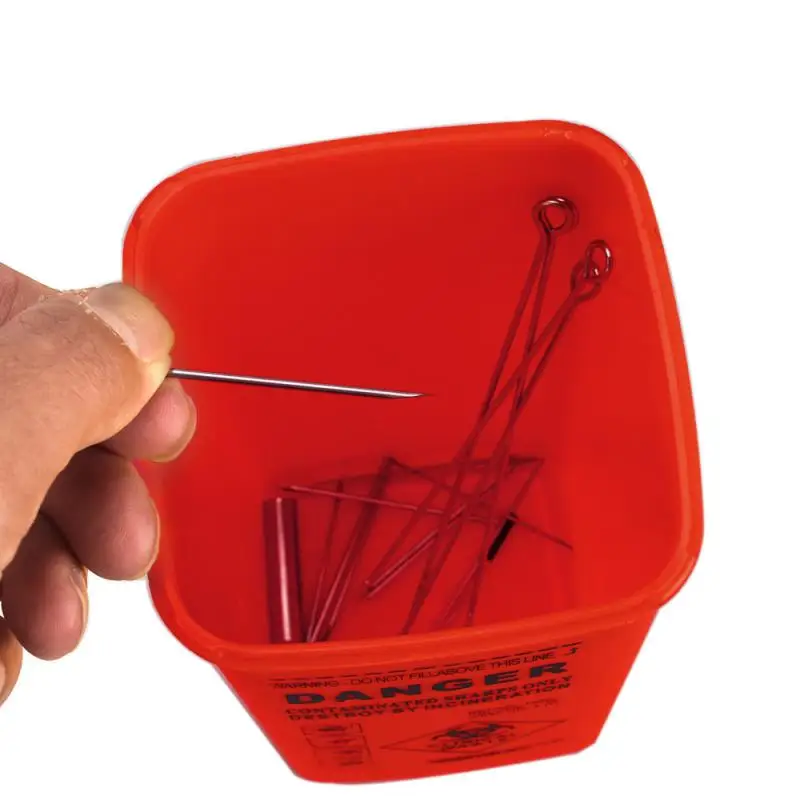 L Sharps Container Needles Bin Biohazard Tattoo Piercing Needles Disposal Collect Box Tattoo Artist Waste Box Storage Tool