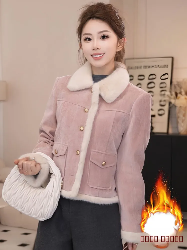 

Thiened Fce ort Cotton Jaet High Collar Women's Winter New Sle Commute Korean Version Slim Fit Pure Color Coat