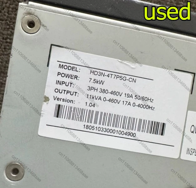 Accessories 1pcs inverter hd3n-4t7p5g-cn, 7.5kw power, three-phase 380v input and output, frequency: 0-4000hz