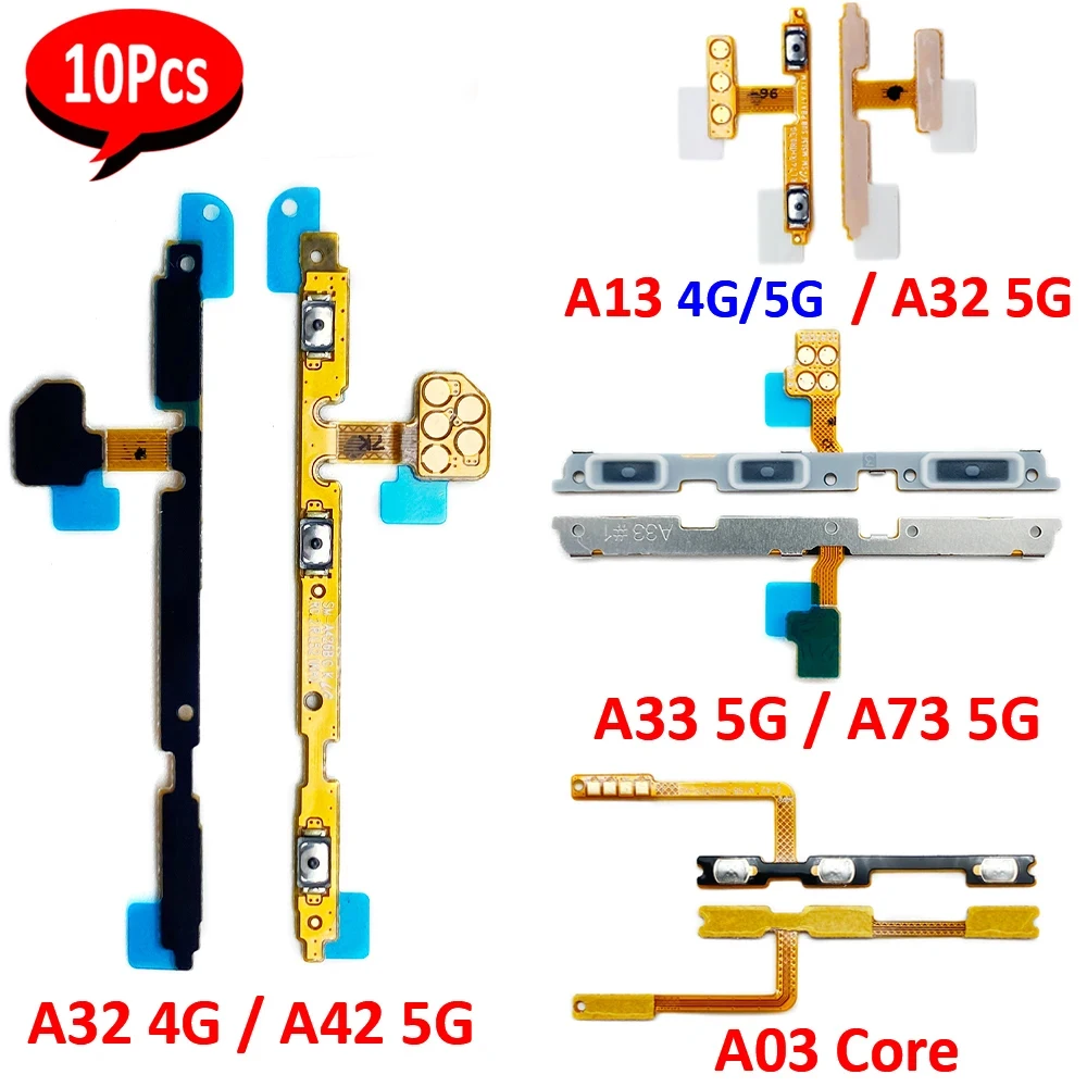 

10Pcs，Tested Power On Off Volume Side Button Key Flex For Samsung A02 A02S A32 A52 A72 A03s A03 Core A13 A22 A33 A53 A73 4G 5G