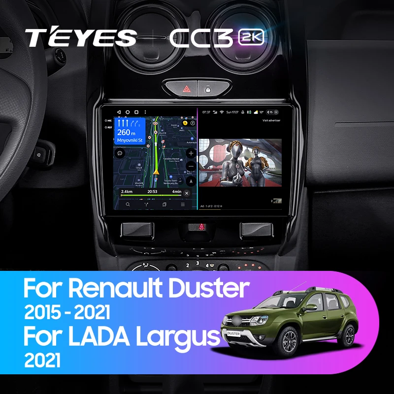 TEYES CC3 2K For Renault Duster 2015 - 2021 For LADA Largus 2021 Car Radio Multimedia Video Player Navigation stereo GPS Android 10 No 2din 2 din dvd