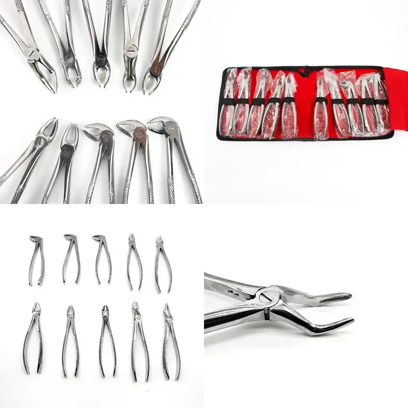 10Pcs/set Adult orthodontic tooth extraction pliers set Stainless steel minimally invasive pliers 1