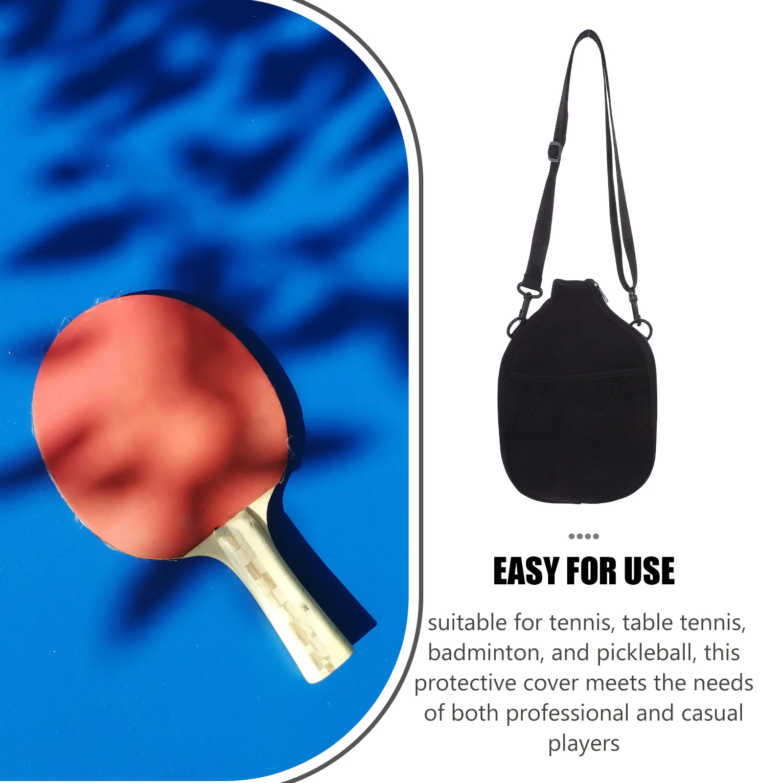 2Pcs Waterproof Neoprene Racket Cover for Paddles Protection Universal Fit Tennis Table Tennis Badminton Pickleball Paddle