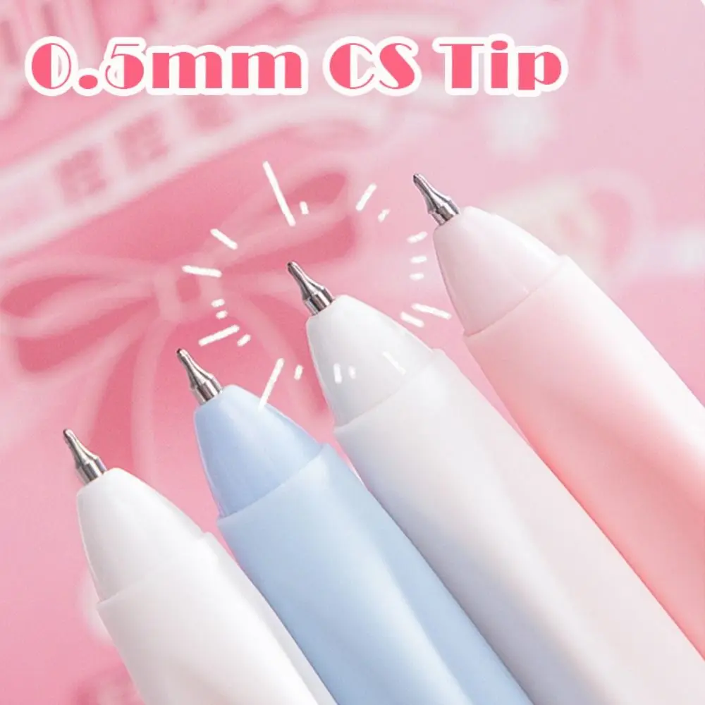 4PCS New 0.5mm Black Ink Gel Pen Quick Drying 3D Patch Decor Ballpoint Pen CS Tip Office Signature Pen Students