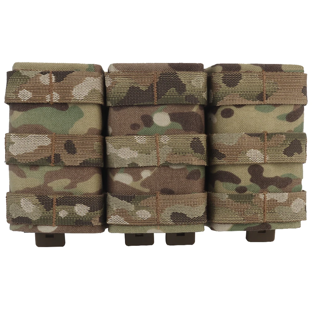 Tactische 5.56 Triple Magazine Pouch (lang) met Kydex Klem voor Molle Airsoft Vest Plate Carrier Voorpaneel M4 AR 15 Mag Bag