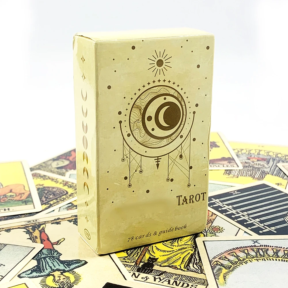Jeu de cartes de tarot avec manuel d'instructions en papier, design classique pour débutants et professionnels, idéal pour la divination, la méditation et les cadeaux