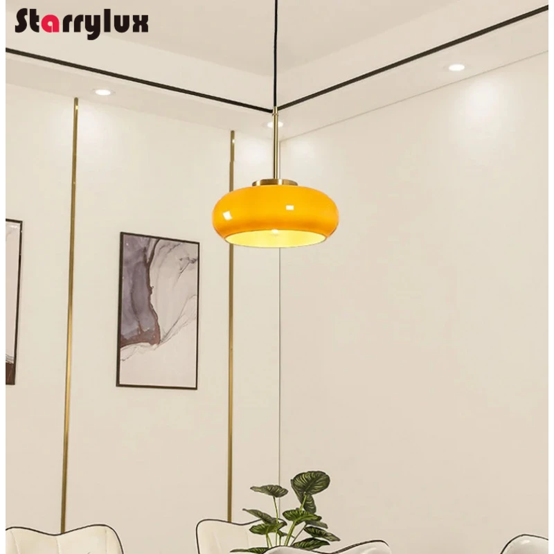 

Bauhaus Single Pendant Light Modern Minimalist Bar Lamp Retro Glass Kitchen Island Lighting