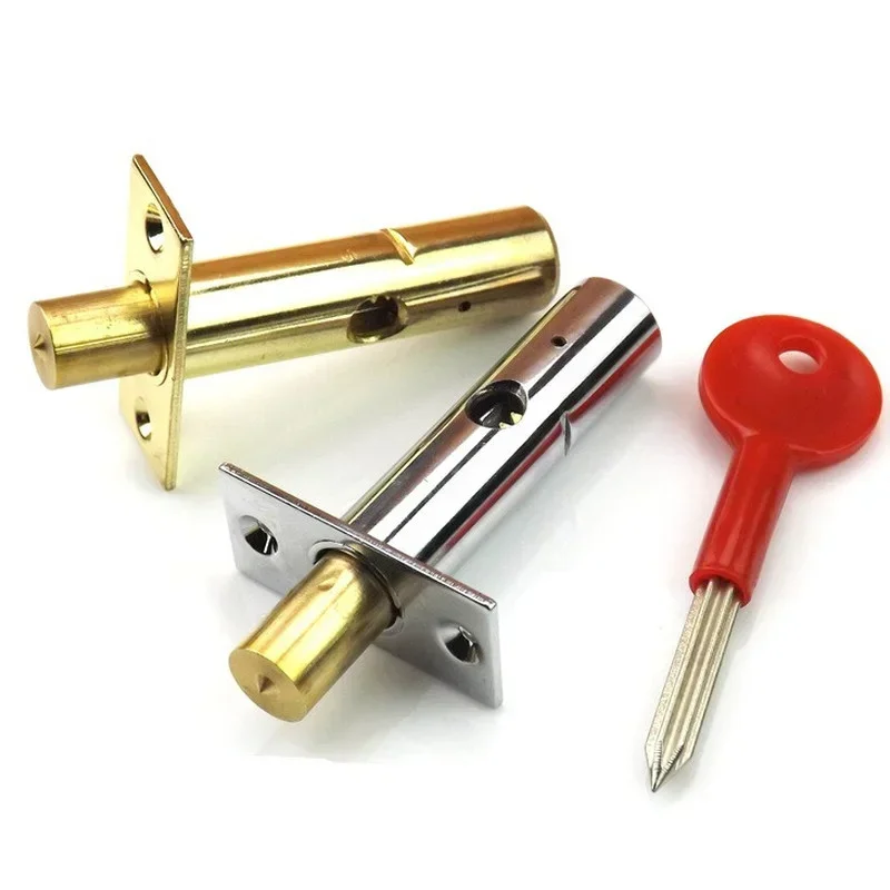 Stainless steel Invisible lock Copper core Hardware Pipe Tube Well security Mortise locks for Fireproof Door Escape Aisle Locks