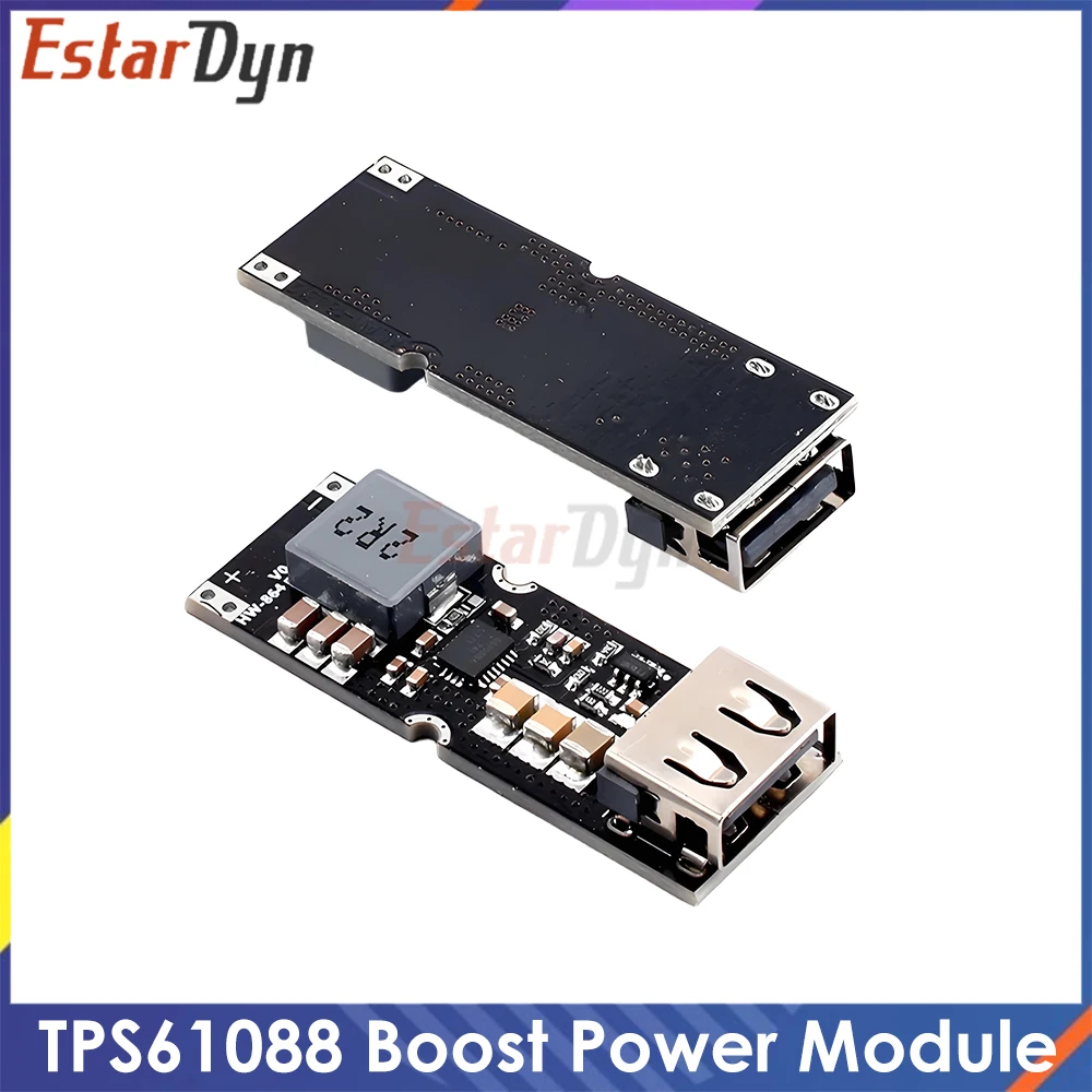 TPS61088 Boost Module, 3.2V-4.2V to 5V/9V/12V Step Up Converter, for DIY Fast Charging Projects