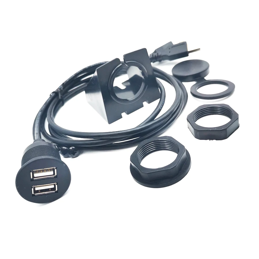Picture 6: Pro Car Stereo Dashboard Flush Mount Dual USB 2.0A Male To Female Extension Wire