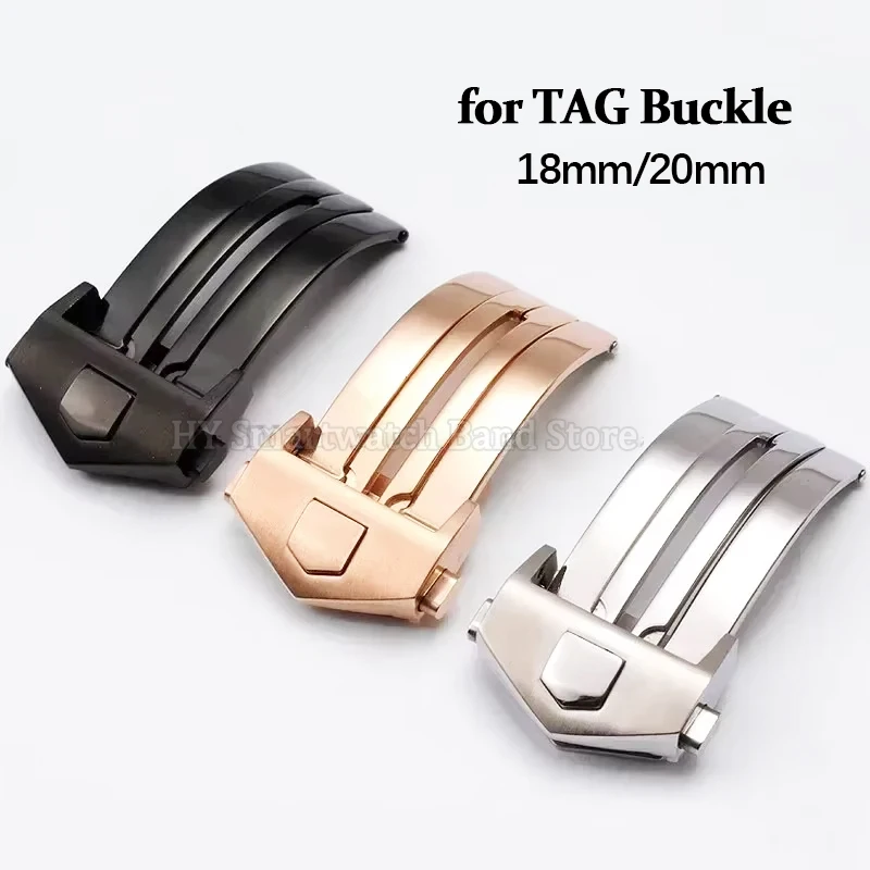 18mm 20mm klamra ze stali nierdzewnej do serii TAG skórzany pasek silikonowy zapięcie wymiana paska do zegarka klamra metalowe składane zapięcie