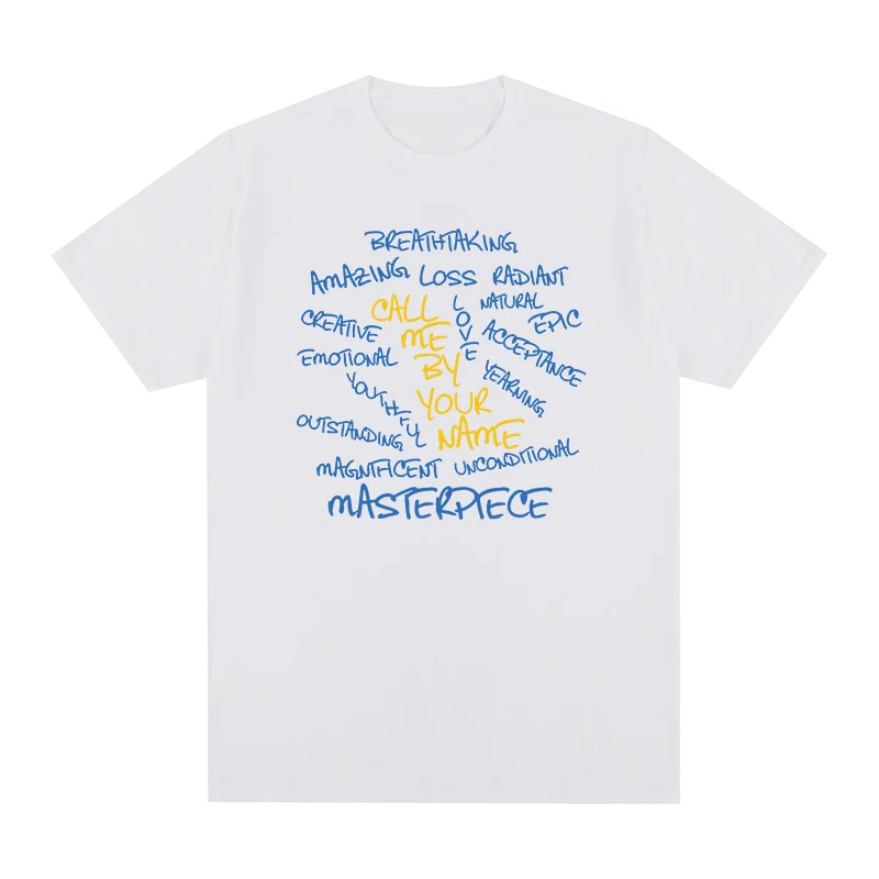Call Me By Your Name Vintage T-shirt Harajuku Streetwear Graphic Cotton Men T shirt New TEE TSHIRT Womens Tops