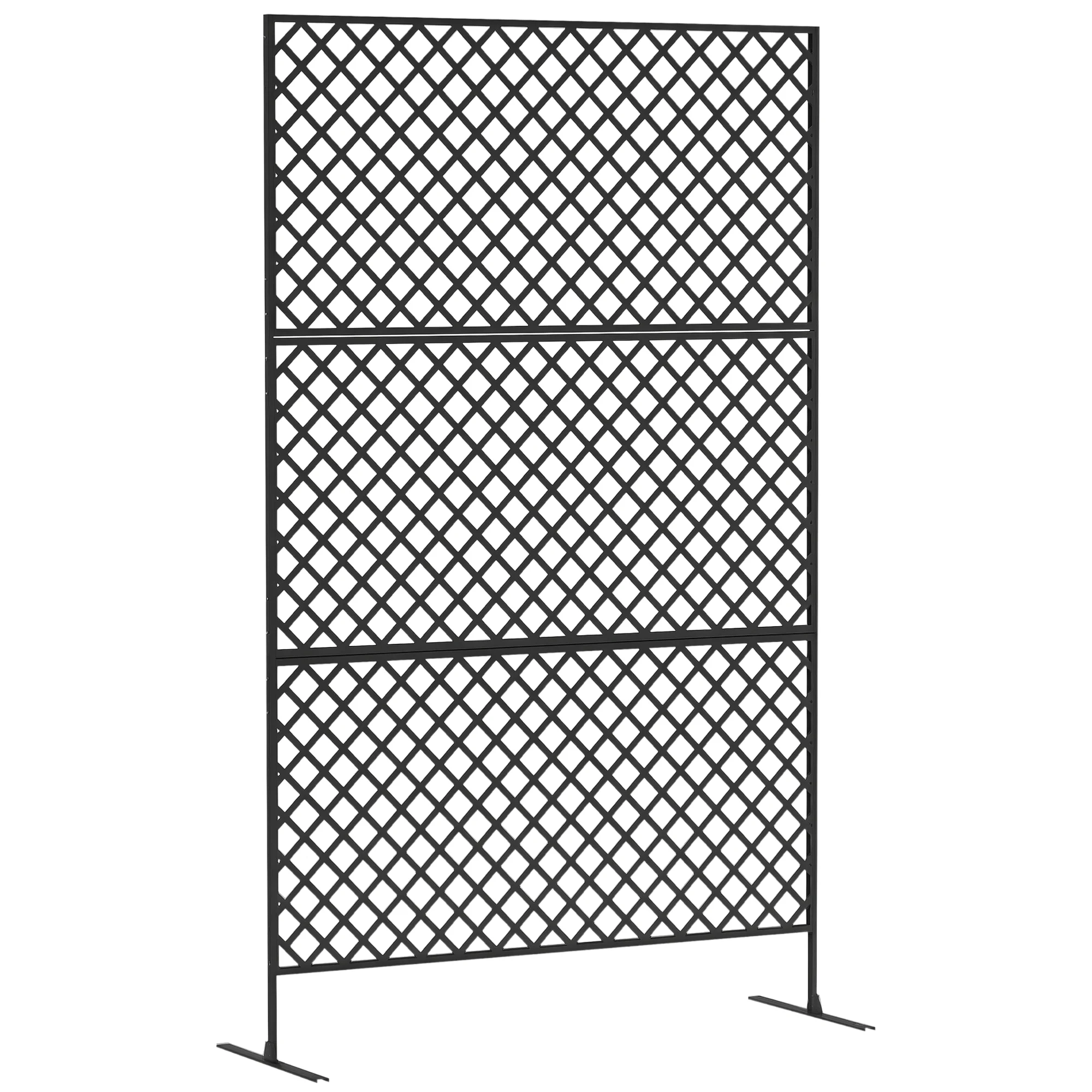 Separador de ambientes metálico para exteriores, biombo independiente para patio, jardín, acero, negro, 150x200cm