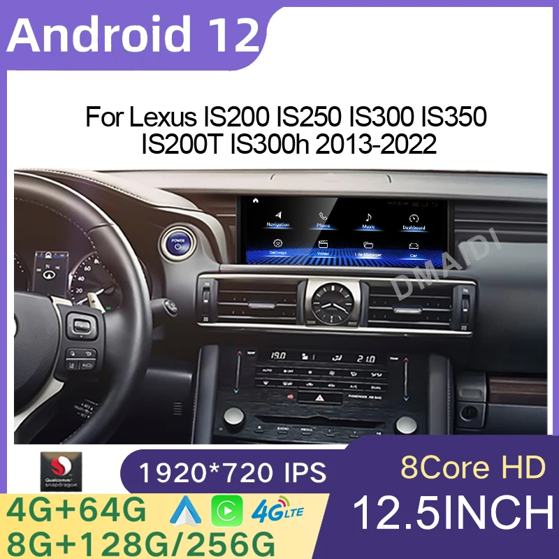 

New Car Multimedia Player 10.25" Android 12 GPS Navi Autoradio For Lexus IS 200 250 300 350 200t 300h 2013-2022 CarPlay