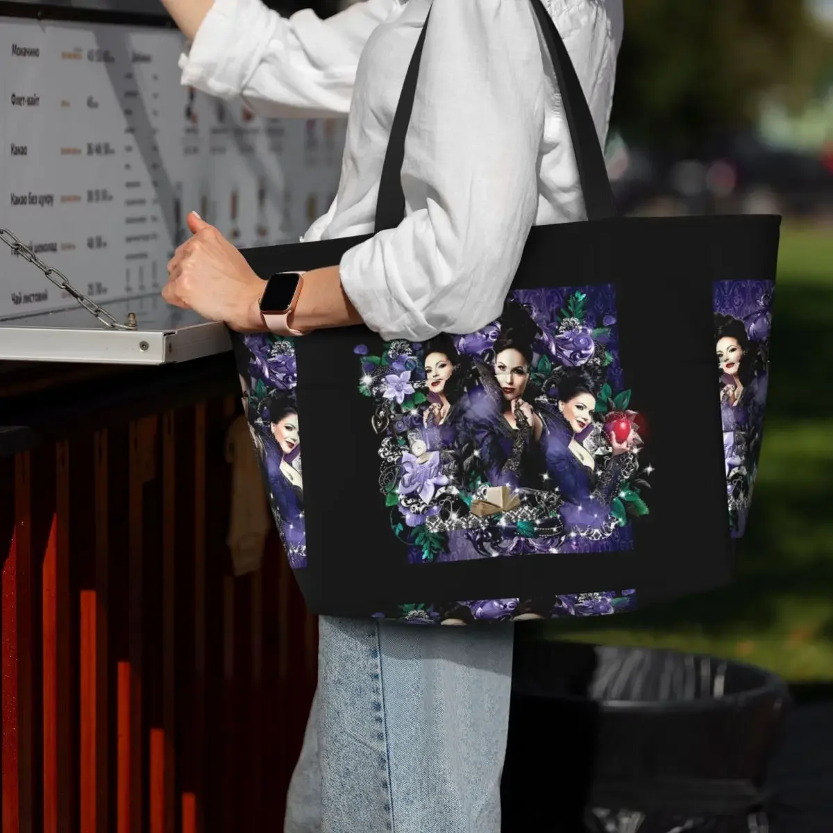 

Regina Mills Once Upon A Time Beach Tote Bag Sport Gym Yoga Duffle Large Tote Bag Women Travel Bag Fitness bag