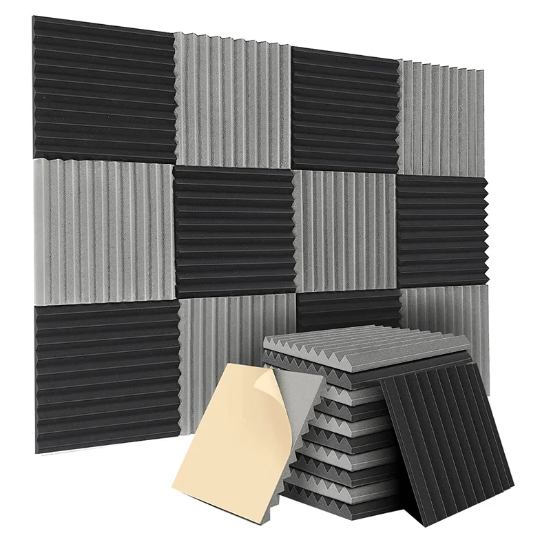 12 Pack Self-Adhesive Acoustic Panels,12x12x1 Inch Sound Proof Foam Panels,Soundproof Wall Panels for Home Studio