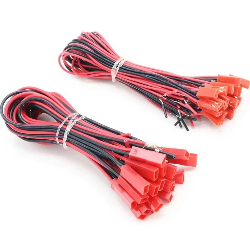 Conector JST macho e fêmea Plug para RC Lipo bateria, carro, barco, drone, avião, 100mm, 150mm, 200mm, 10 pares, 20pcs