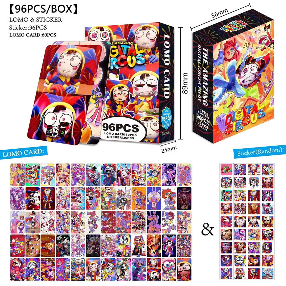 96Pcs The Amazing Digital Circus Photocards Anime Cards Collectible Set for Fans Birthday Gifts Merch/Trading Cards