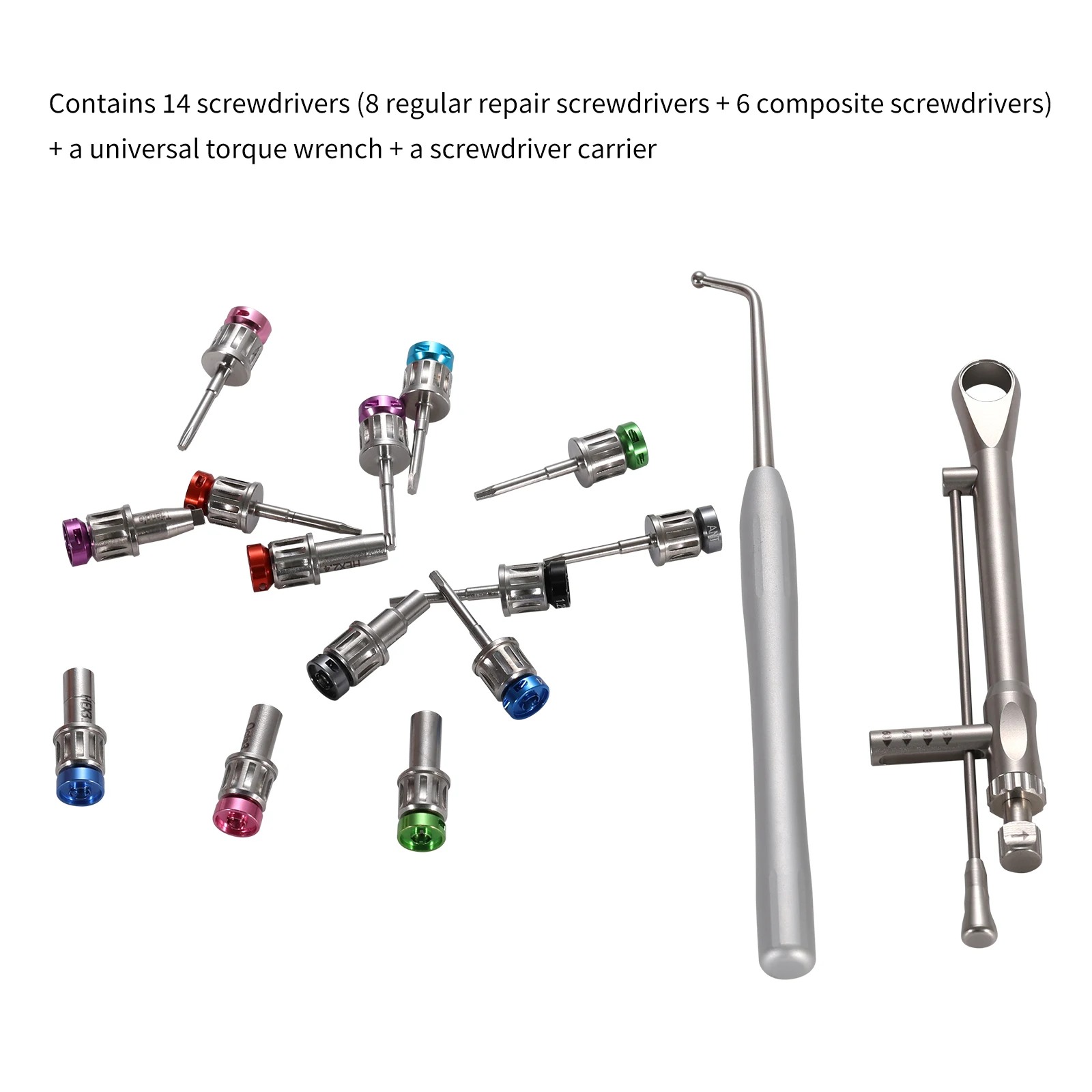 

Universal Dental Implant Surgical Manual Kit Torque Wrench Tool with 14 Screw Drivers