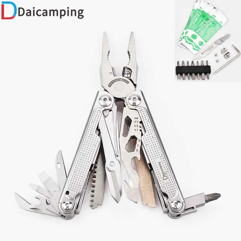 Daicamping DL302 Multitools Folding Knife Scissor Cutter EDC Multi-tools Survival Gear Manual Multifunctional Multi Tool Plier