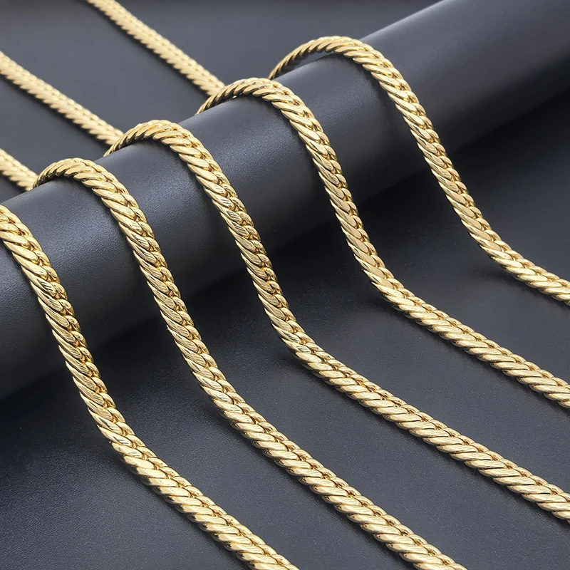 Cuban Link Chains Gold สีคลาสสิกผู้หญิงผู้ชาย Curb Chunky สร้อยคอ 5 มม.18 นิ้วสําหรับจี้เครื่องประดับโลหะ
