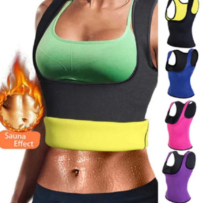 Women Neoprene Shaperwear Waist Traine Sauna Sweat Vest Body Plus Size S-3XL Shaper Cincher Corset T-Shirts Slimming