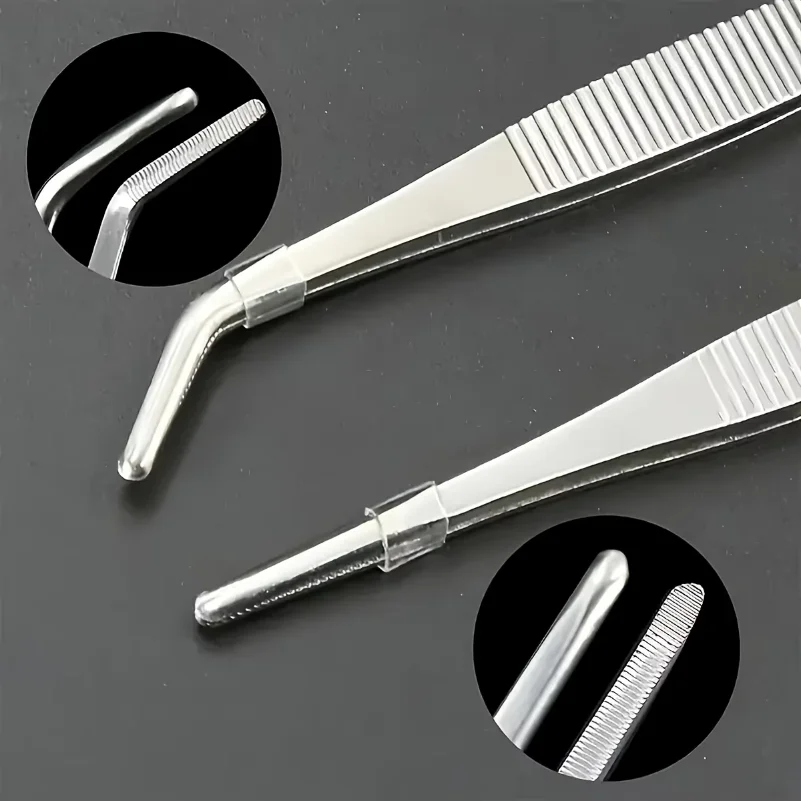 2pcs Professional Stainless Steel Kitchen Tweezers - Cooking Clamps For Electroplating, Seafood, Grilling, Precision Cooking 4