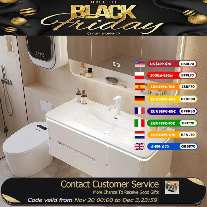 

Oak Simple Bathroom Cabinet Combination Modern Toilet Washbasin Bathroom Cabinet Mirror Storage Meuble Salle De Bain Furniture