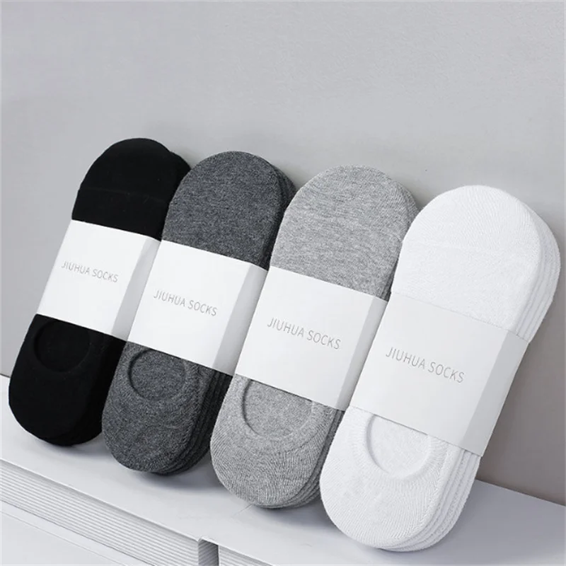 1/5/10/20 Pairs Summer Autumn Boat Socks For Men Women Non-slip Silicone Invisible Cotton Socks Male Ankle Sock Slippers