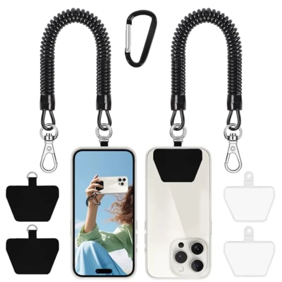 

Phone Lanyard Tether with 4 Patch, Cell Phone Lanyard with 2* Phone Tether, 4* Patch for Outdoor Hiking Climbing