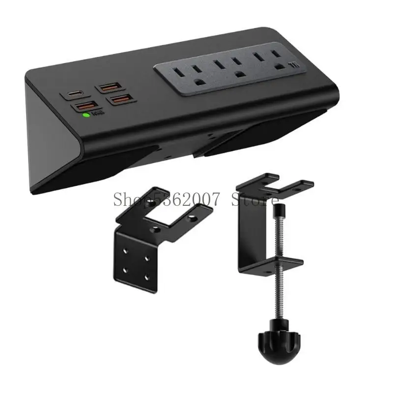 Tabletop Surges Protectors with USB C and 3AC Outlets Desk Edges Mount Power Strips 40JB