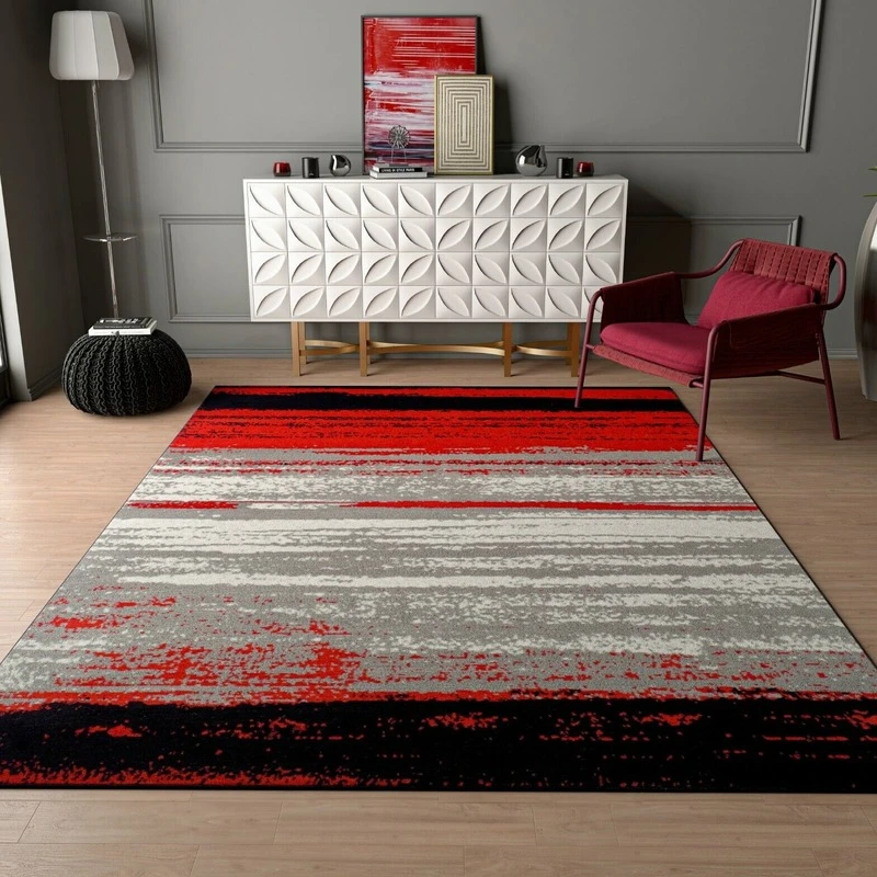 Rugs Living Room Decoration Modern Carpet Polypropylene Contemporary Bedroom Area Rugs Dining Room Floor Rugs Red Rugs