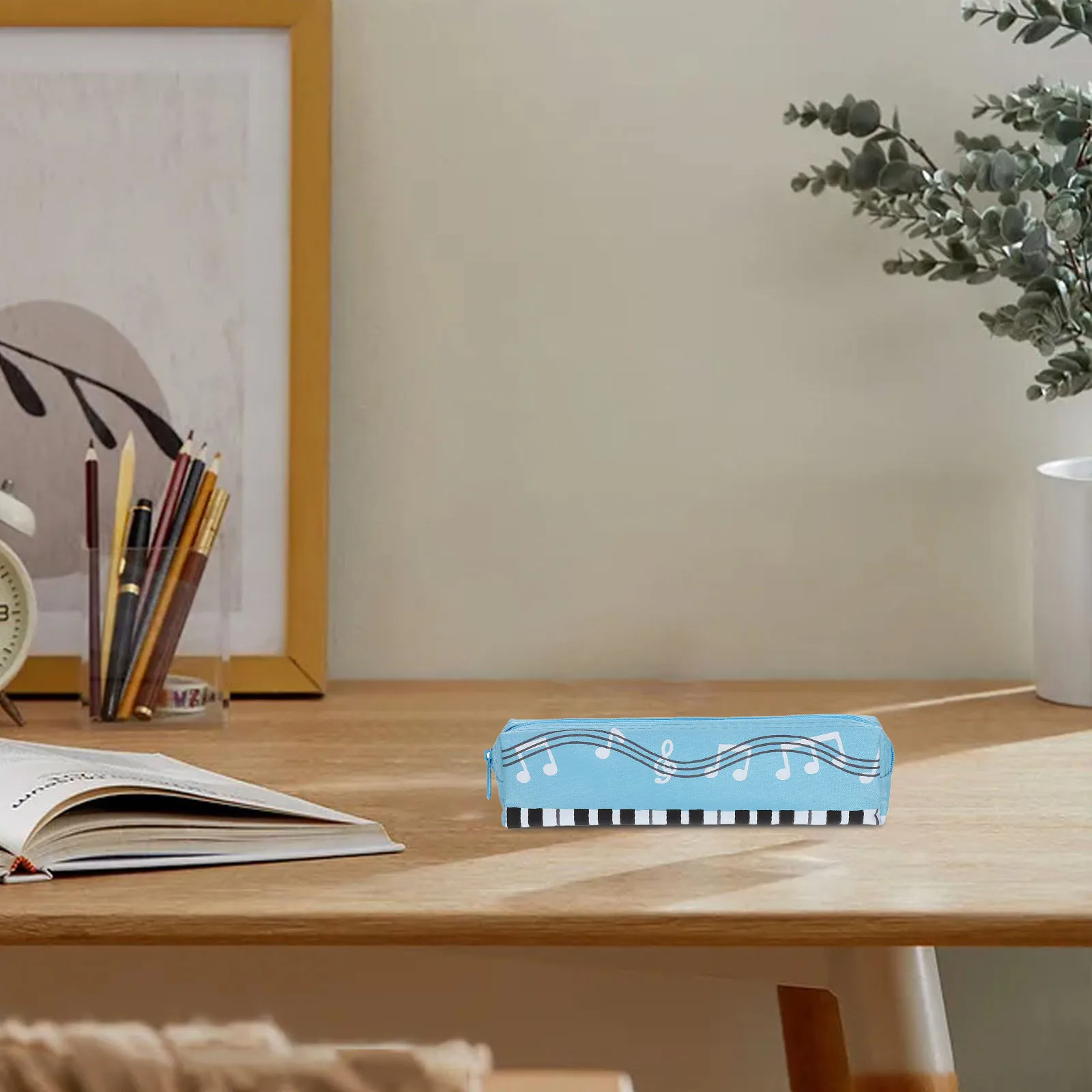 

4Pcs Pencil Case Piano Pattern Students Pen Bag Portable Zipper Pencil Pouch Stationery Storage Students Pen Pouch