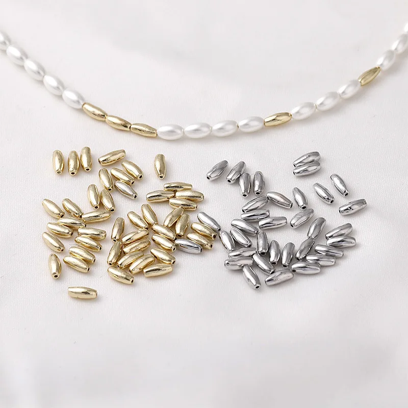 

10pc Copper Plated 14k Gold Irregular Rice Grain Baroque Spacer Beads DIY Bracelet Necklace Accessories Jewelry Making Materials