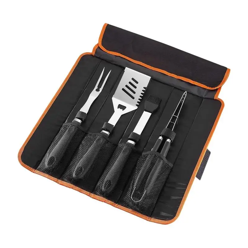 

Grill Tools Set Non-stick Grilling Spatula And Fork Set With Storage Bag Rust-Proof Heavy-Duty Outdoor Cooking Utensils For